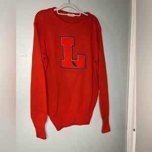 Vintage‎ 50's Sportsman's Enterprises letterman wool letter L orange sweater